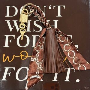 Authentic Louis Vuitton Padlock with and unbranded tassel keychain/bagcharm #306